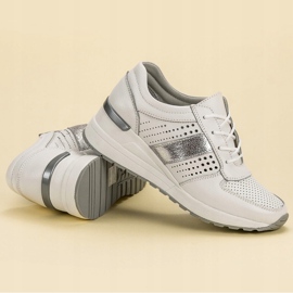 Filippo Kožené klínové tenisky bílý 1