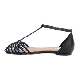 SHELOVET Módní sandály s kubickým zirkonem černá modrý 2