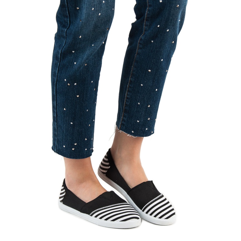 SHELOVET Slip On lehké tenisky bílý černý 2