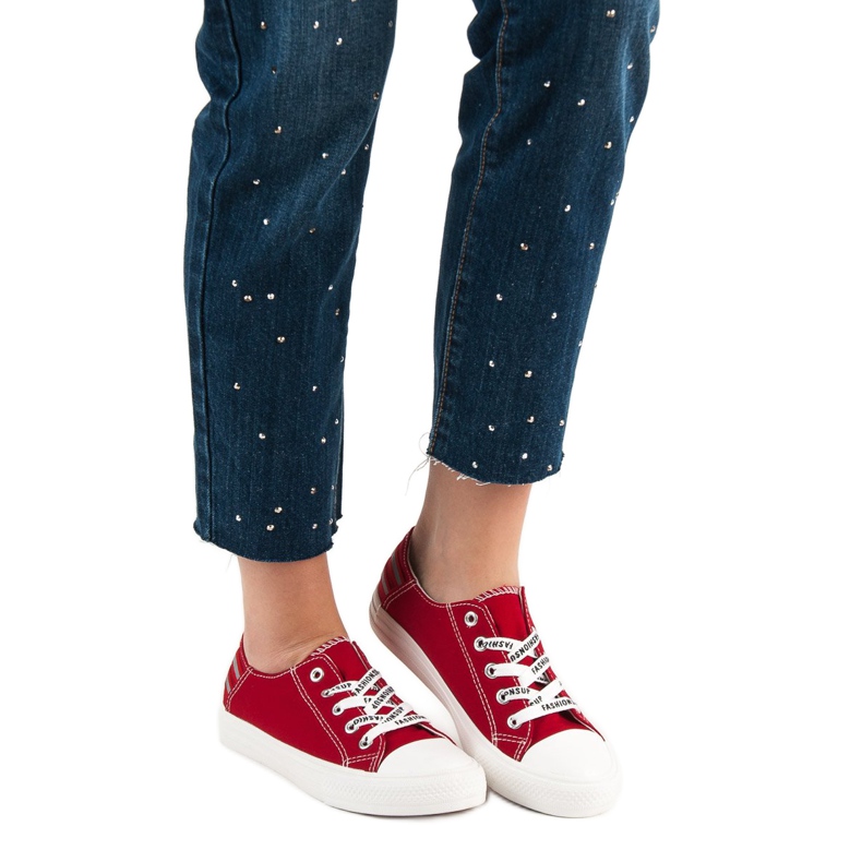 SHELOVET Nízké tenisky červené 2