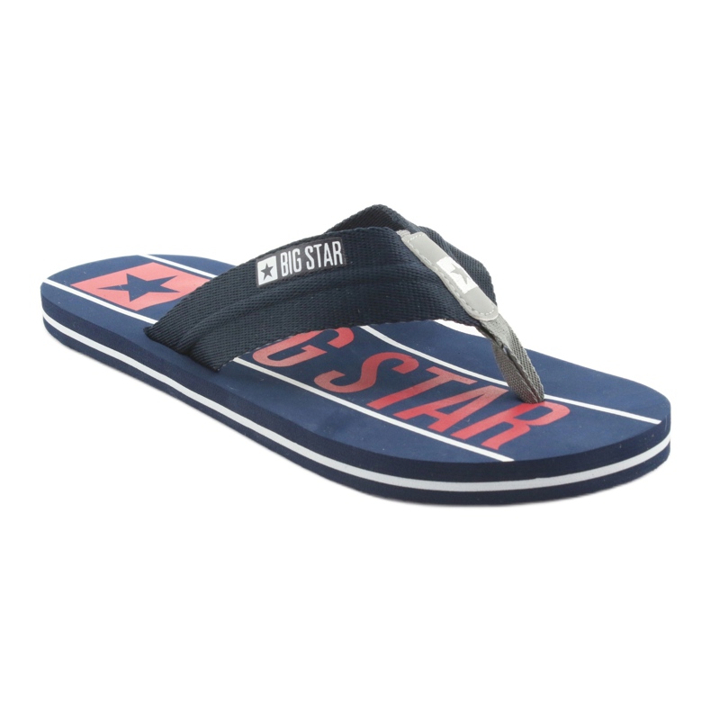 Pánské tmavomodré pantofle Big Star 174658 bílý červené námořnická modrá 1
