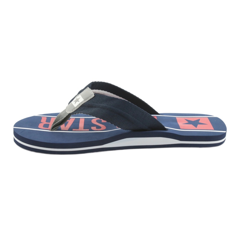 Pánské tmavomodré pantofle Big Star 174658 bílý červené námořnická modrá 2