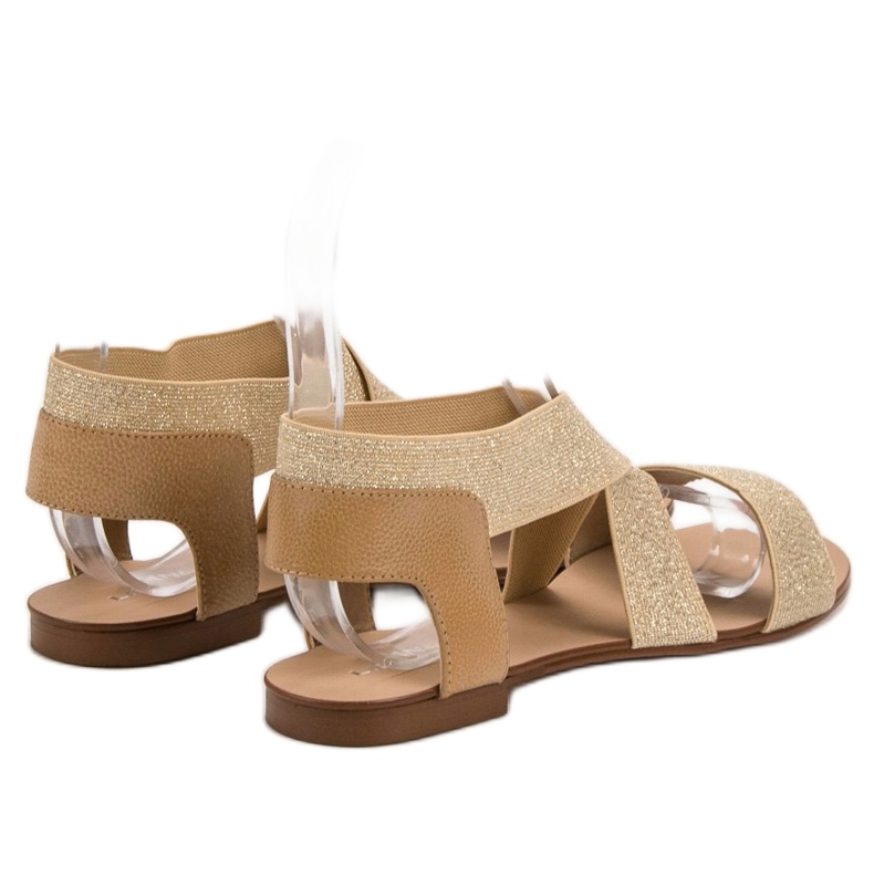 SHELOVET Elegantní ploché sandály hnědý 1