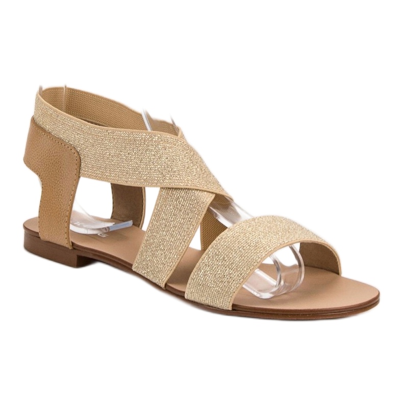 SHELOVET Elegantní ploché sandály hnědý 2