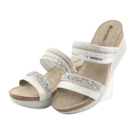 Klínové pantofle INBLU EN010 bílý šedá 3