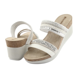 Klínové pantofle INBLU EN010 bílý šedá 4