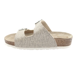 Dámské béžové pantofle Inblu NM013 se stříbrnými částečkami hnědý šedá 2