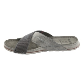 Šedé pánské pantofle Inblu GG009 černá šedá 2