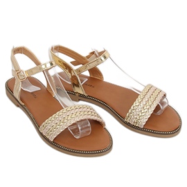Zlaté dámské sandály K-11 Gold zlatý 1