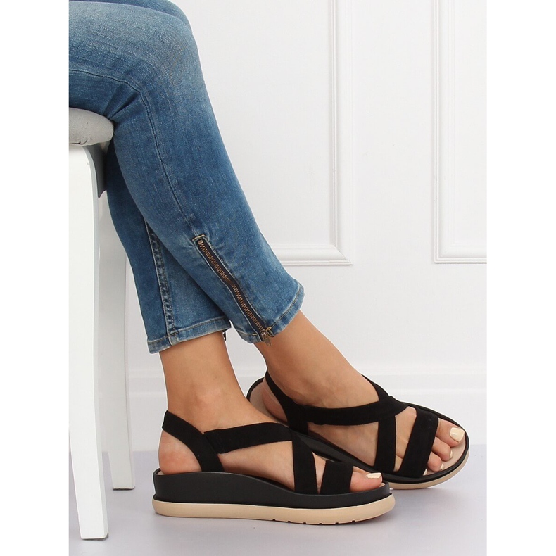 Černé dámské sandály G-199 Black černá 1 Černé dámské sandály G-199 Black černá 1