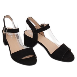 Černé sandály na vysokém podpatku 8103 Black černý 2