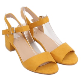 Žluté sandály na vysokém podpatku 8103 Yellow žluť 2