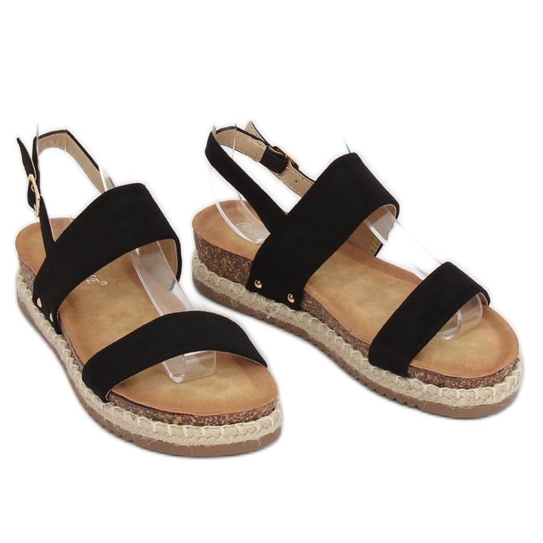 Černé sandály na korkové podrážce CH-118 Black černá 2