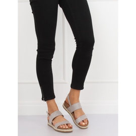 Šedé sandály na korkové podrážce CH-118 Grey šedá 1