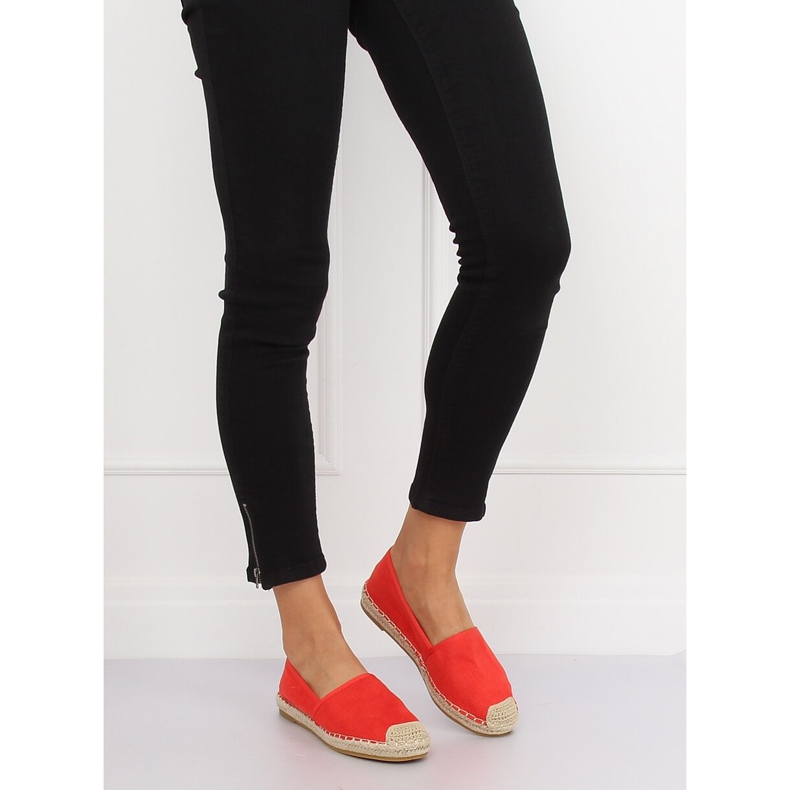 Červené dámské espadrilky 4855 Coral 1 Červené dámské espadrilky 4855 Coral 1