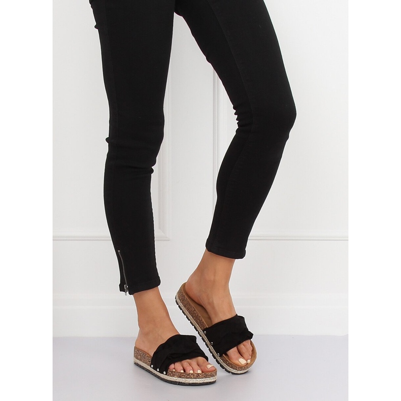 Černé pantofle espadrilky BJS-002 Black černý 1