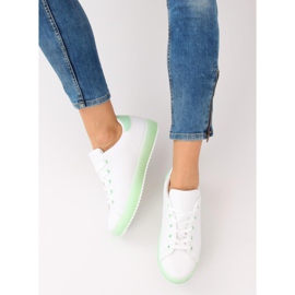Dámské bílé a zelené tenisky 9118 Green bílý zelený 2