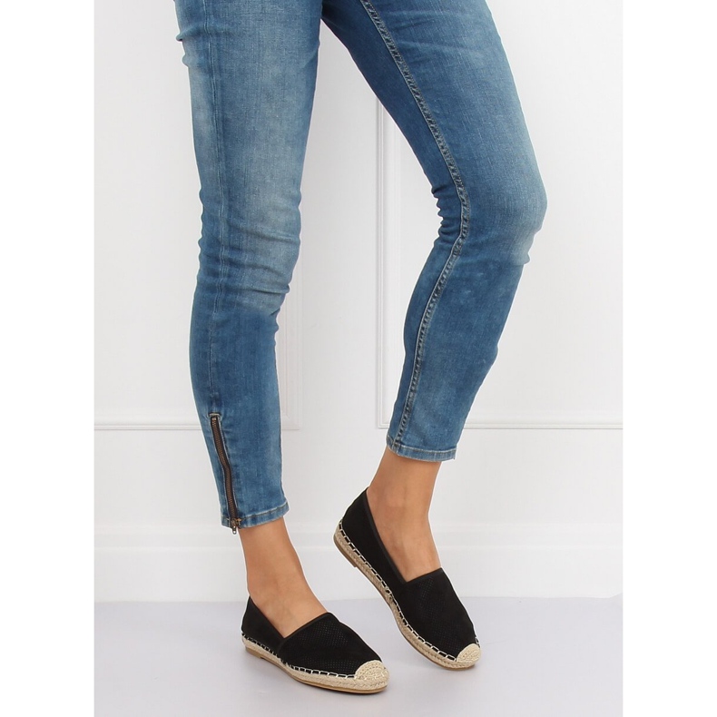 Černé dámské espadrilky N-2978 Black černý 1