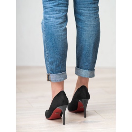 Jumex Semišové podpatky černý 2