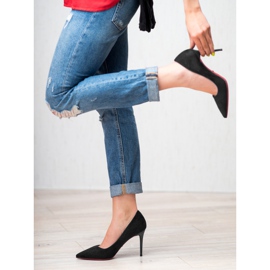 Jumex Semišové podpatky černý 1