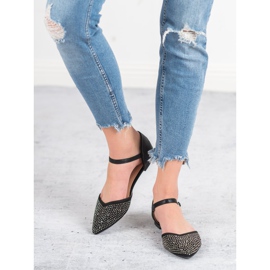 Primavera Upevněné balerínky s kubickým zirkonem černá 2 Primavera Upevněné balerínky s kubickým zirkonem černá 2
