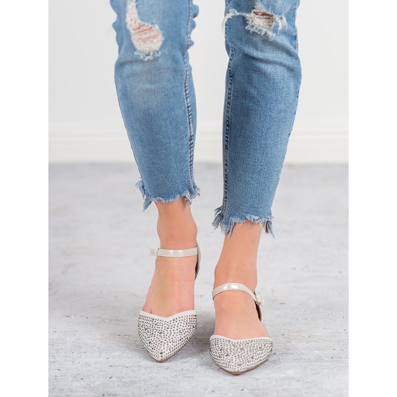 Primavera Upevněné balerínky s kubickým zirkonem šedá 1