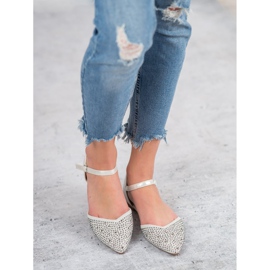 Primavera Upevněné balerínky s kubickým zirkonem šedá 2