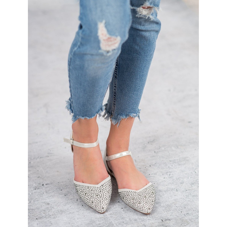 Primavera Upevněné balerínky s kubickým zirkonem šedá 2