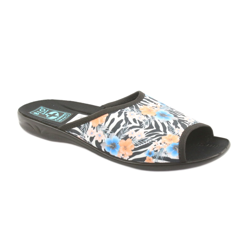 Dámské pantofle zebra Adanex 23877 bílý černý modrý pomerančový 1