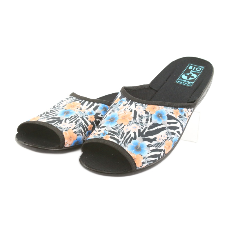 Dámské pantofle zebra Adanex 23877 bílý černý modrý pomerančový 3