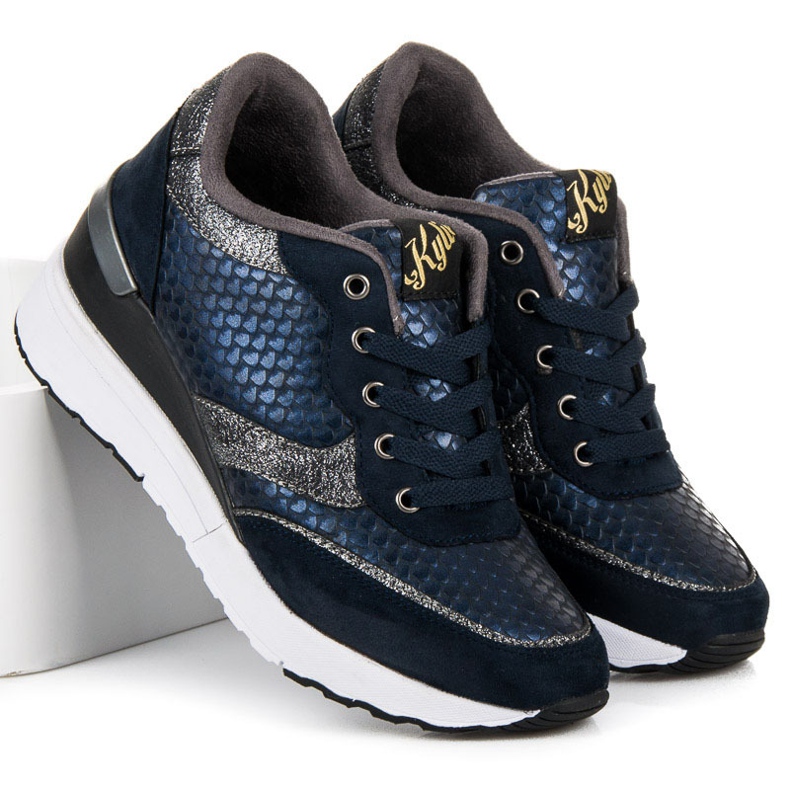 Kylie Tmavě Modré Boty Se Vzorem modrý 1