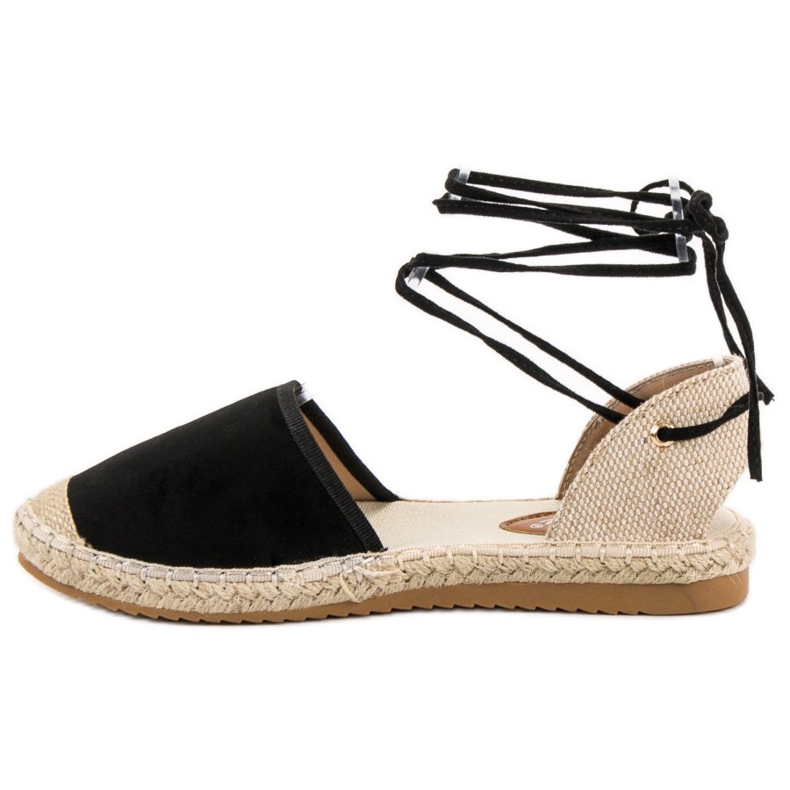 SHELOVET Vázané espadrilky černý 1