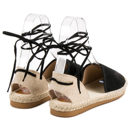 SHELOVET Vázané espadrilky černý 2