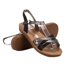 SHELOVET Pohodlné sandály černý 1