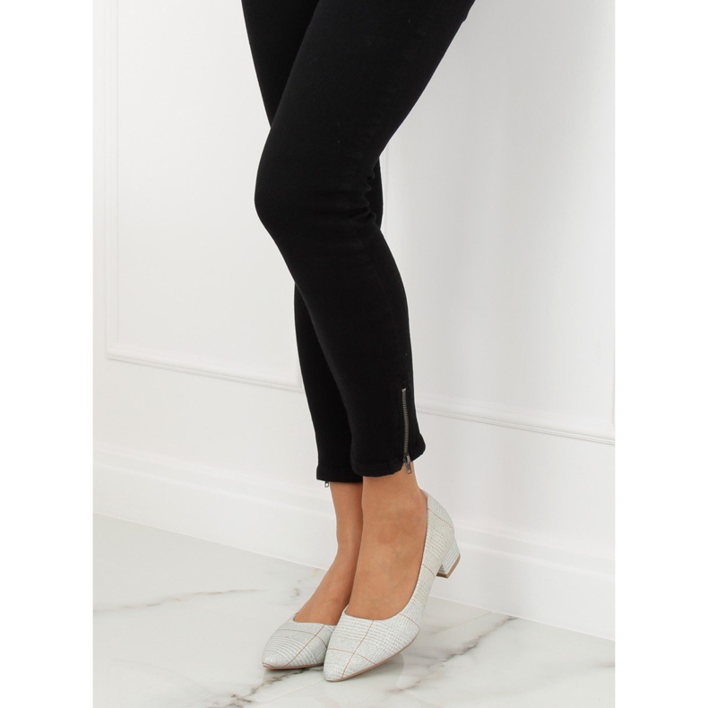 Čerpadla ve stříbrné kostkované CC207P Silver šedá 1