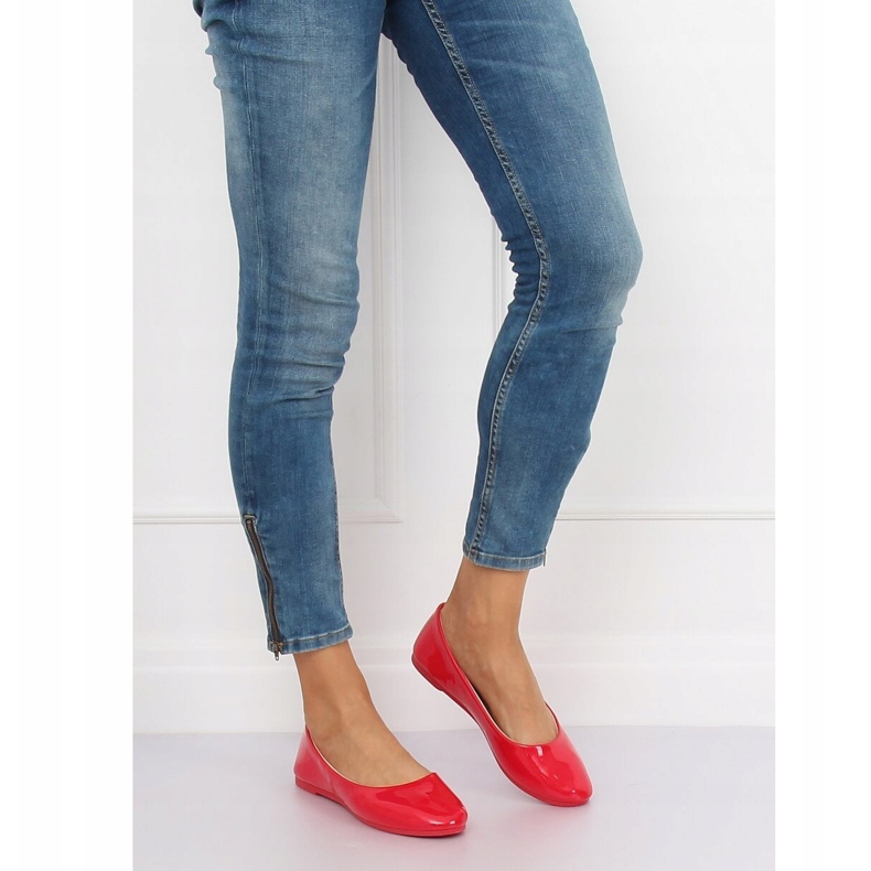 Červené dámské balerínky JX76P Red 2 Červené dámské balerínky JX76P Red 2