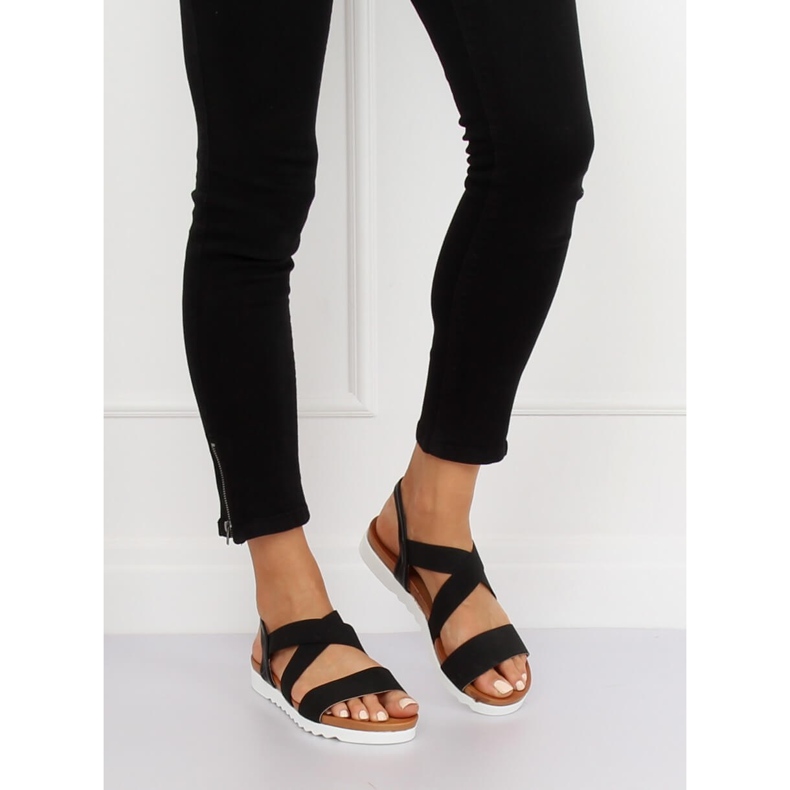 Černé dámské sandály P0P1268-16 Black černý 1