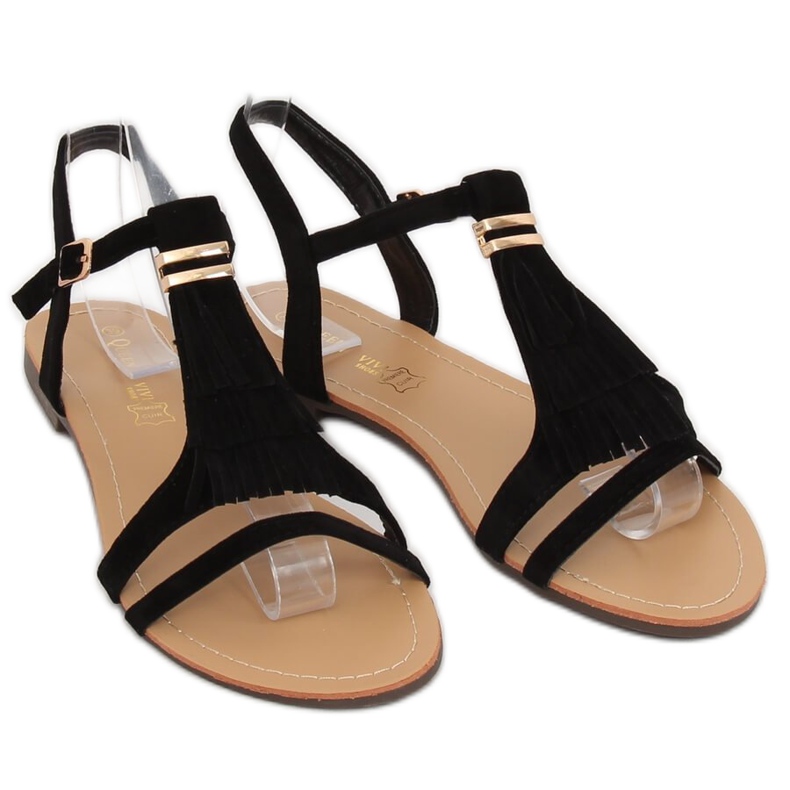 Černé dámské sandály 1-51 Black černý 2