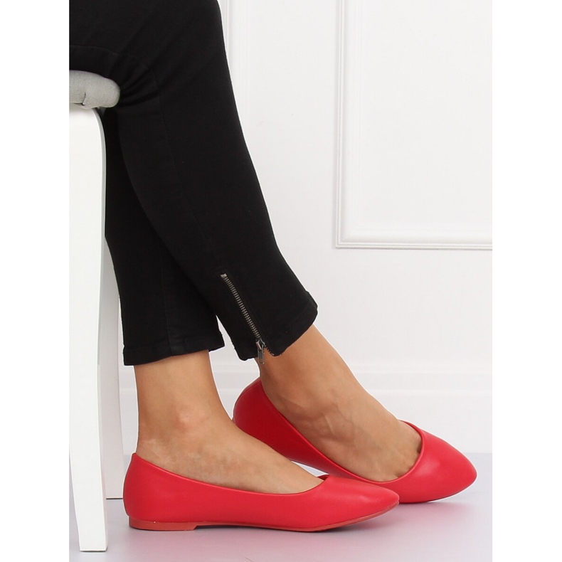 Červené dámské balerínky CC108 Red 1 Červené dámské balerínky CC108 Red 1