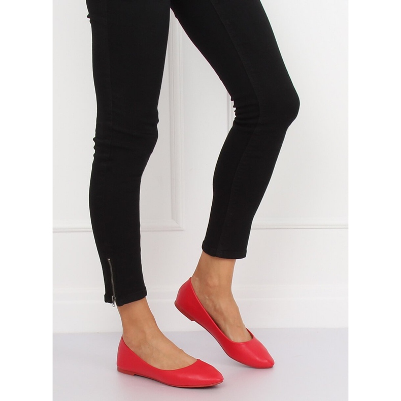Červené dámské balerínky CC108 Red červený 2