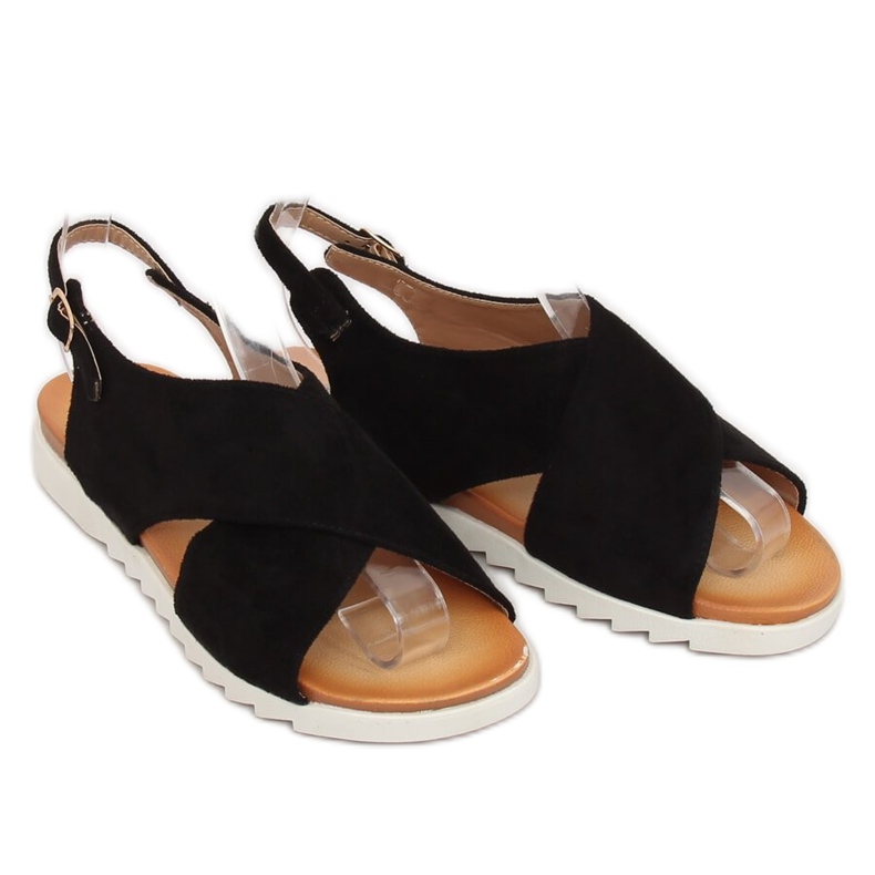 Černé dámské sandály 9003 Black černý 1