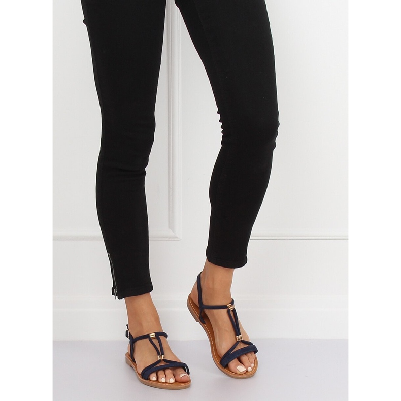 Tmavě modré sandály pro ženy L520 Blue námořnická modrá 2