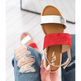 SHELOVET Pohodlné sandály červené 2