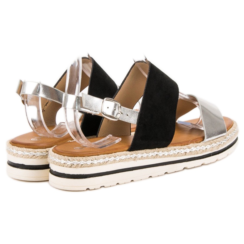 SHELOVET Pohodlné sandály černý šedá 2