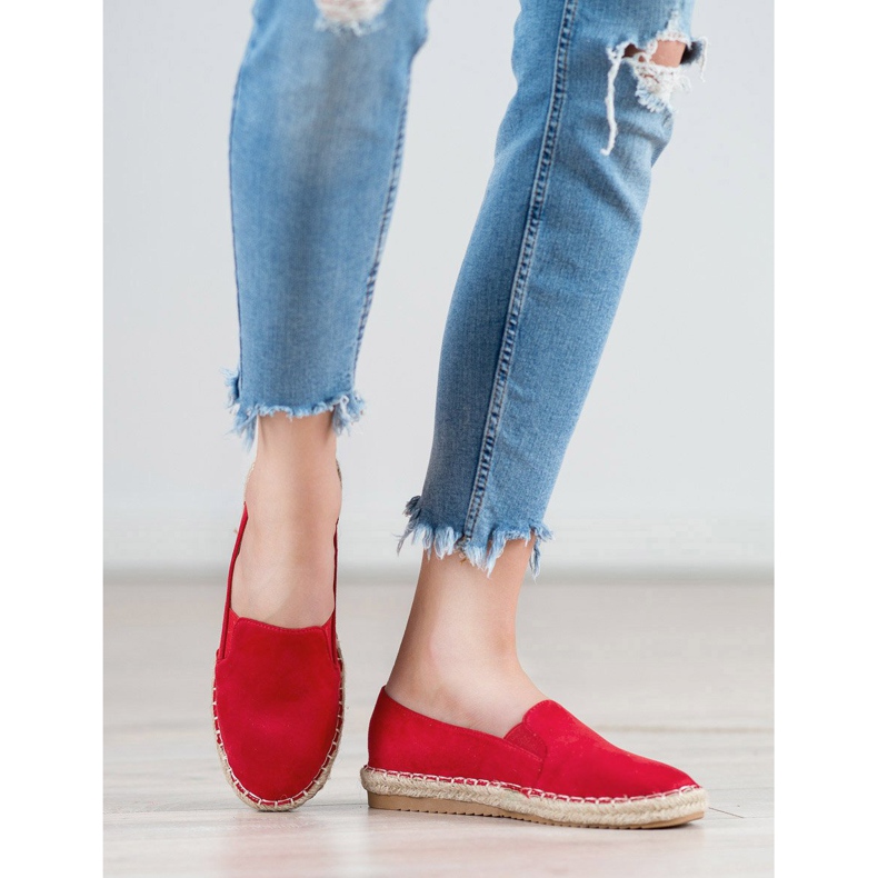 Primavera Semišové espadrilky červený 1