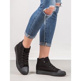 SHELOVET Černé vysoké tenisky černý 2