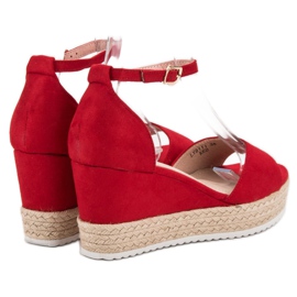 Sweet Shoes Espadrilové sandály červený 1