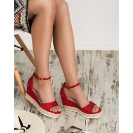 Sweet Shoes Espadrilové sandály červený 2