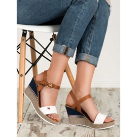 Goodin Módní sandály bílý hnědý 2 Goodin Módní sandály bílý hnědý 2