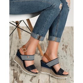 Goodin Námořnické sandály na klínku bílý hnědý modrý vícebarevný 1